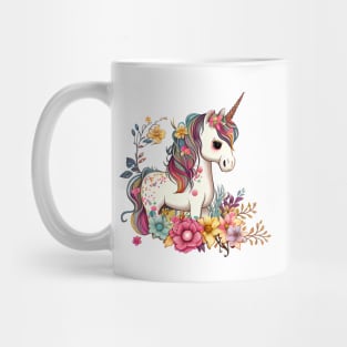 Cute Floral Unicorn Mug